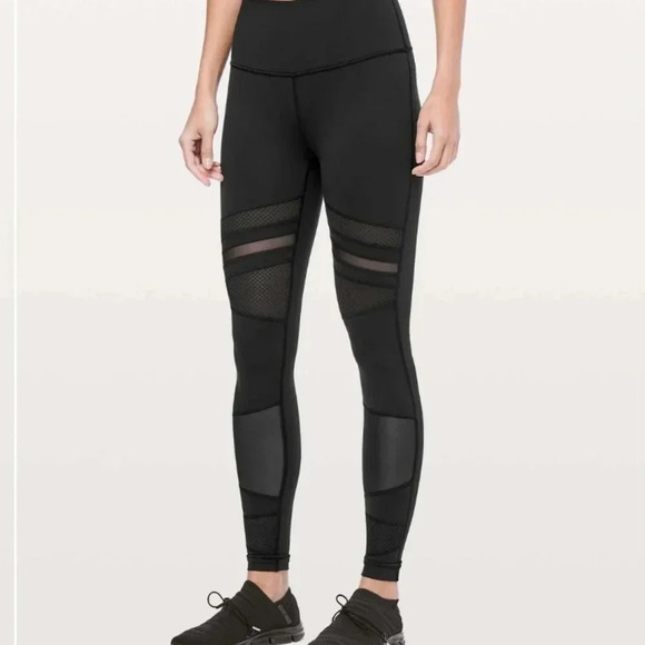 Lululemon Wunder Under High-Rise Tight *Mix & Mesh 28 Black Size 4 - Picture 1 of 8